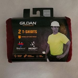 Gildan Men's DryBlend Workwear T-Shirts with Pocket (2 Pack)